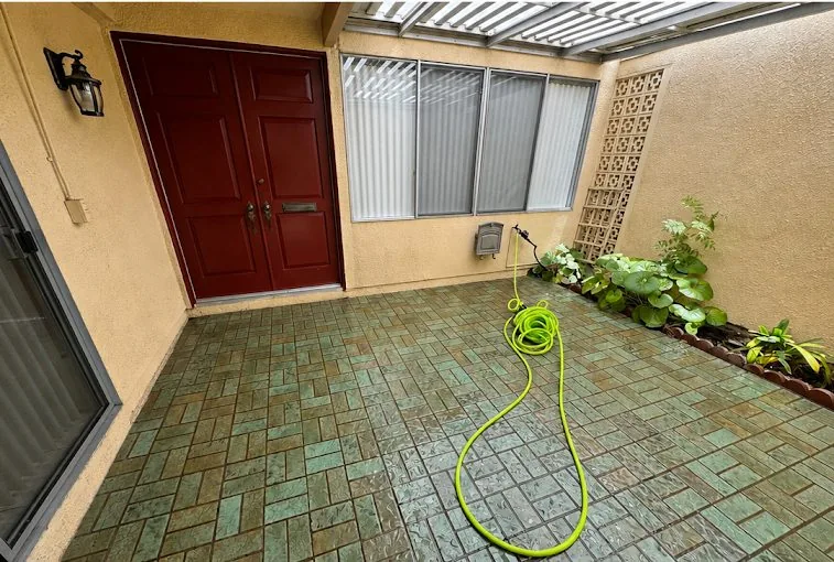 Clean patio tile after cleaning