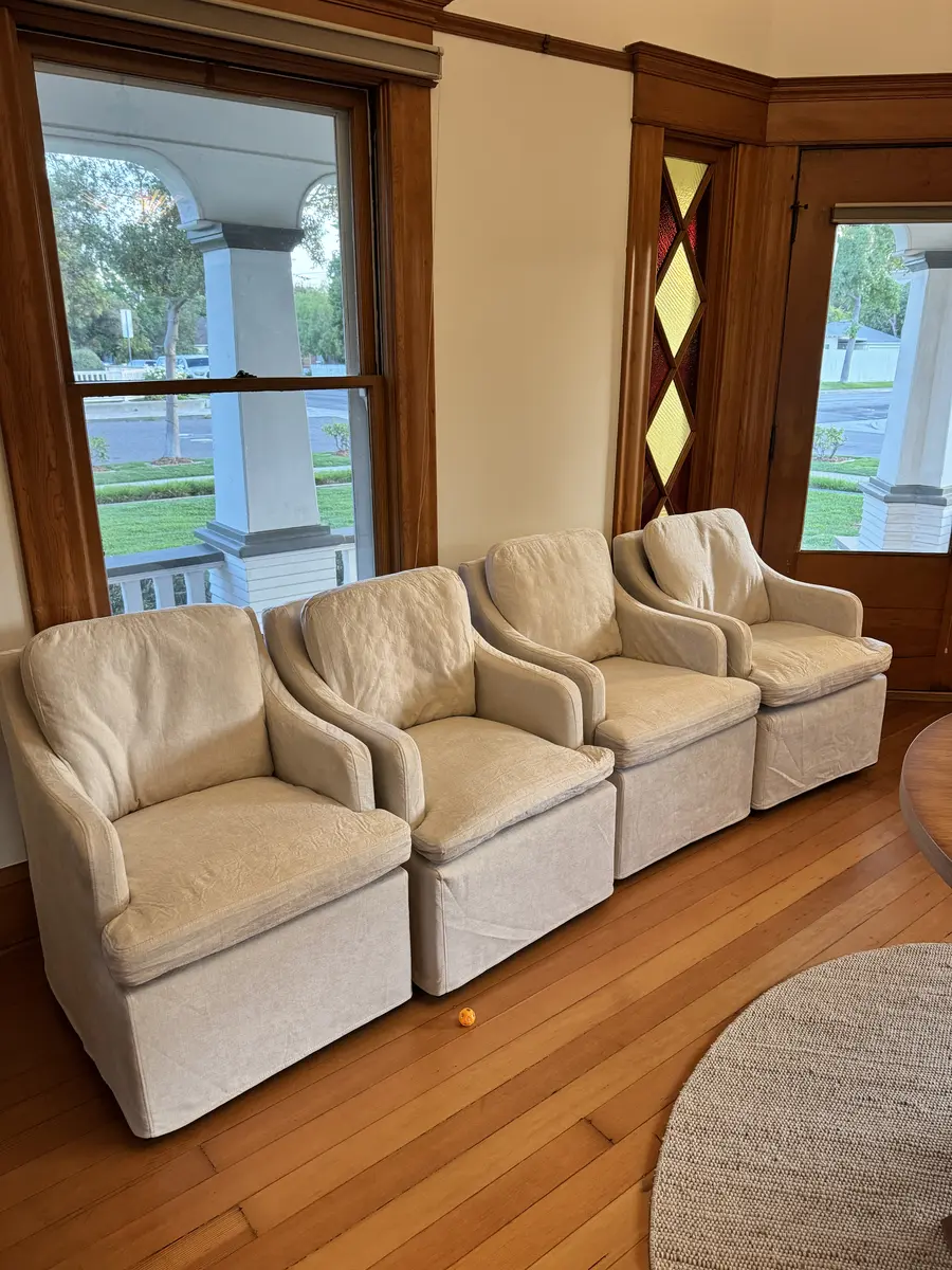 Set of upholstered armchairs assembled in Orange, August 2026