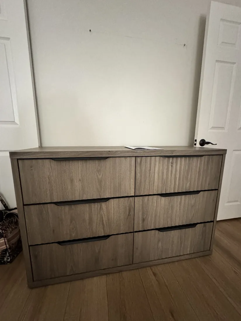 Six-drawer double dresser assembled in Capistrano Beach, October 2026