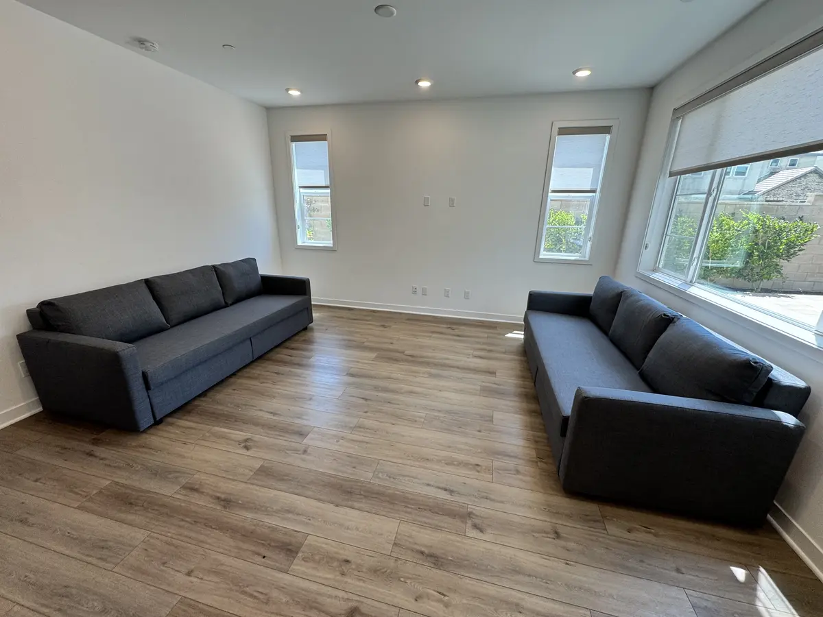 Two-sofa living room in San Juan Capistrano, August 2026