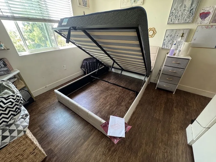 Upholstered storage bed